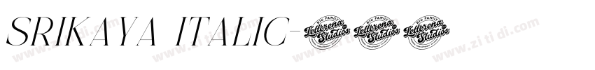 Srikaya Italic字体转换 Srikaya Italic字体转换